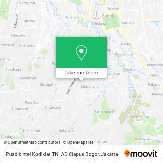 Pusdikintel Kodiklat TNI AD Ciapus Bogor map