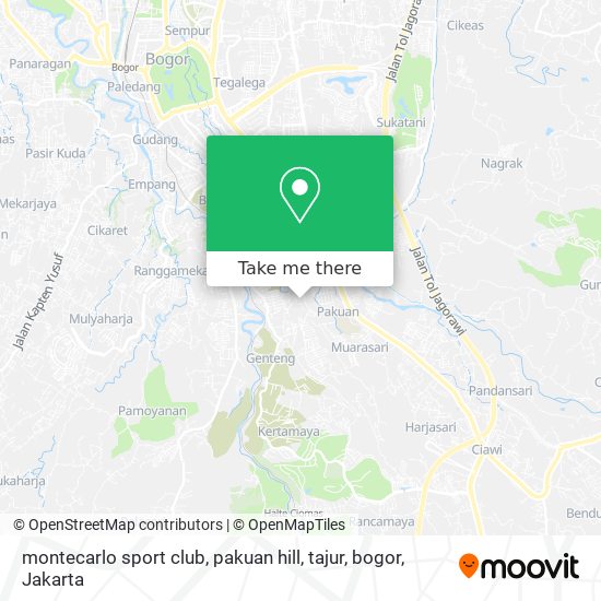 montecarlo sport club, pakuan hill, tajur, bogor map