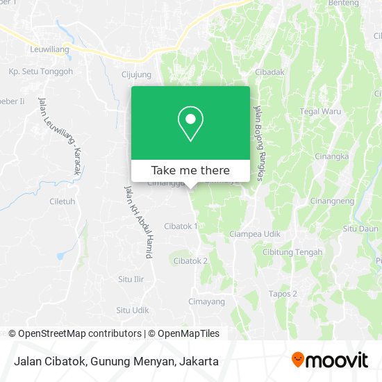Jalan Cibatok, Gunung Menyan map