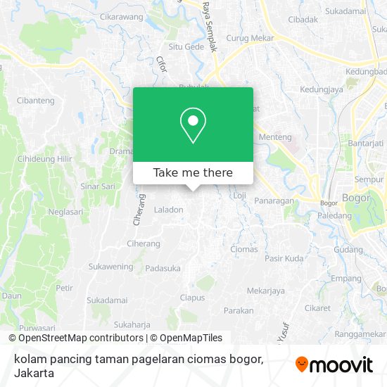 kolam pancing taman pagelaran ciomas bogor map