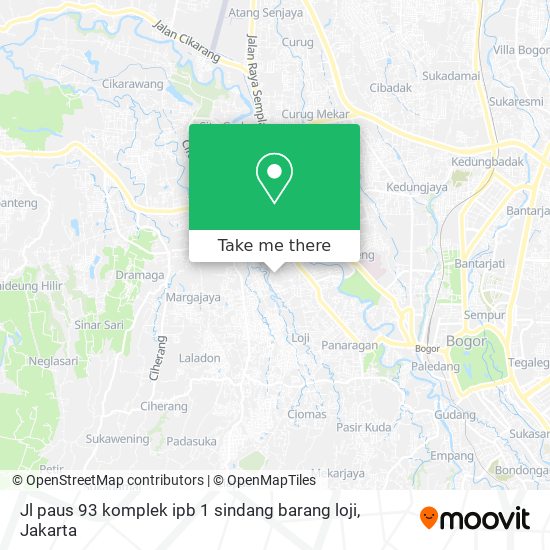 Jl paus 93 komplek ipb 1 sindang barang loji map