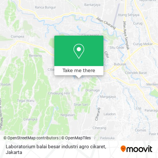 Laboratorium balai besar industri agro cikaret map