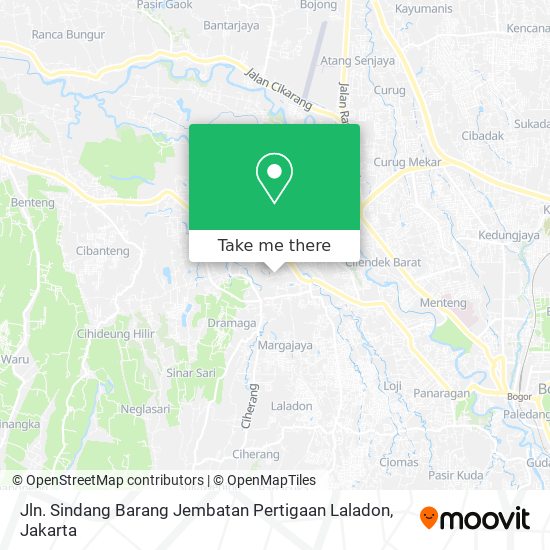 Jln. Sindang Barang Jembatan Pertigaan Laladon map
