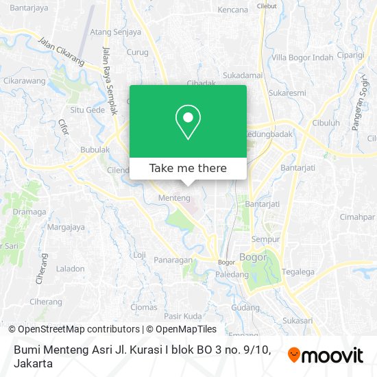 Bumi Menteng Asri Jl. Kurasi I blok BO 3 no. 9 / 10 map