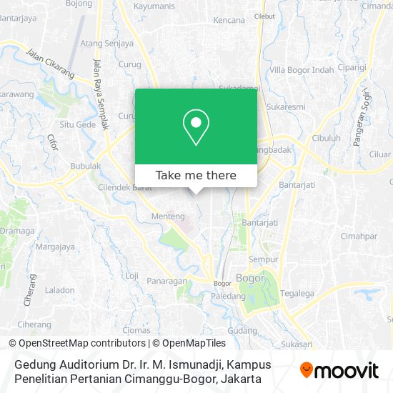 Gedung Auditorium Dr. Ir. M. Ismunadji, Kampus Penelitian Pertanian Cimanggu-Bogor map