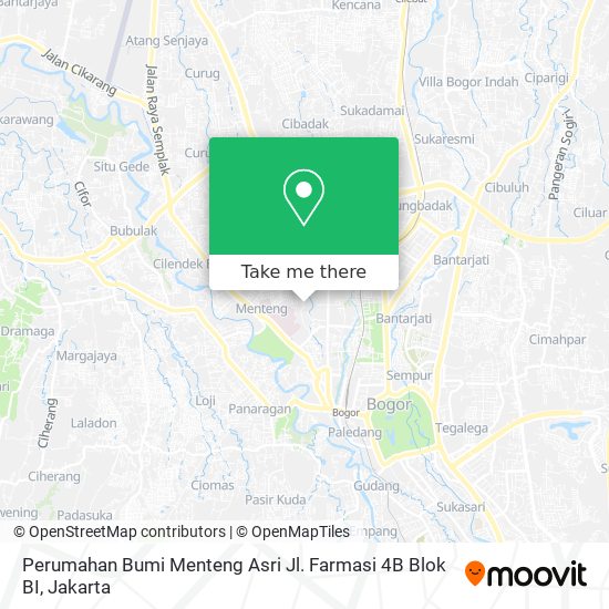 Perumahan Bumi Menteng Asri Jl. Farmasi 4B Blok BI map