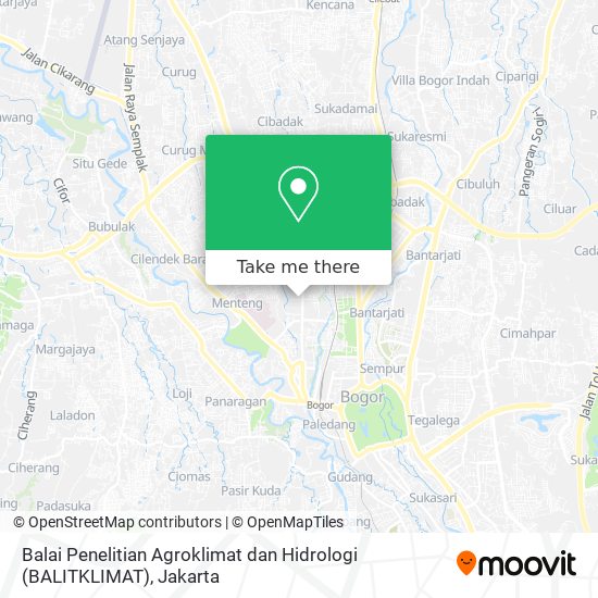 Balai Penelitian Agroklimat dan Hidrologi (BALITKLIMAT) map