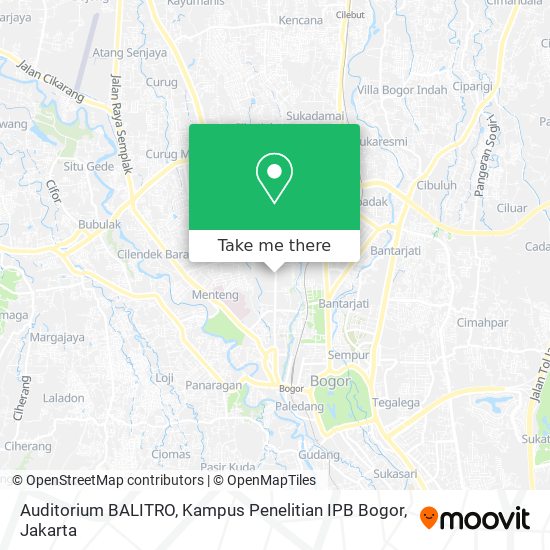 Auditorium BALITRO, Kampus Penelitian IPB Bogor map