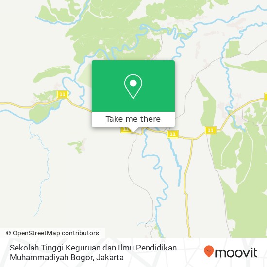 Sekolah Tinggi Keguruan dan Ilmu Pendidikan Muhammadiyah Bogor map