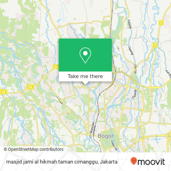 masjid jami al hikmah taman cimanggu map