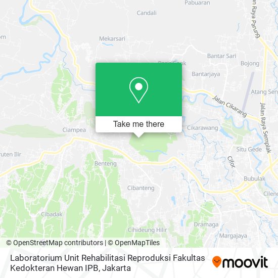 Laboratorium Unit Rehabilitasi Reproduksi Fakultas Kedokteran Hewan IPB map