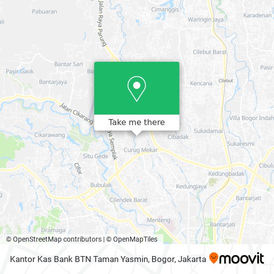 Kantor Kas Bank BTN Taman Yasmin, Bogor map