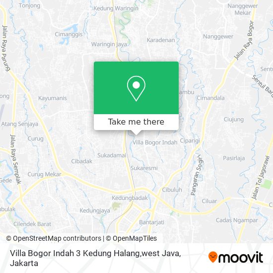 Villa Bogor Indah 3 Kedung Halang,west Java map
