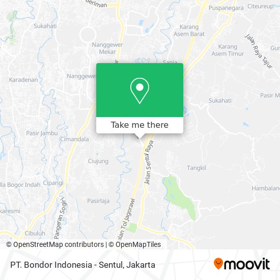 PT. Bondor Indonesia - Sentul map