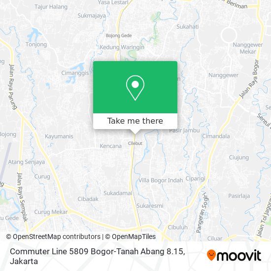 Commuter Line 5809 Bogor-Tanah Abang 8.15 map