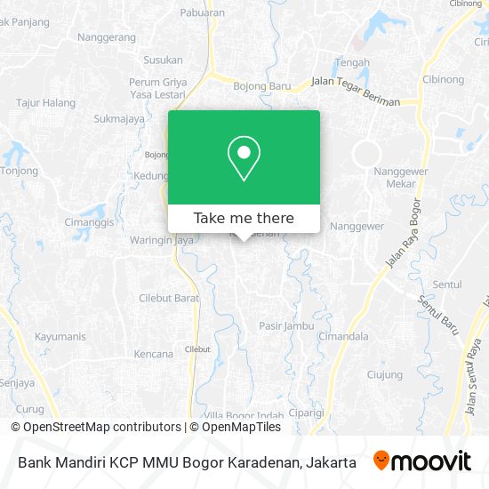 Bank Mandiri KCP MMU Bogor Karadenan map