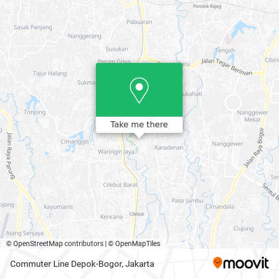 Commuter Line Depok-Bogor map
