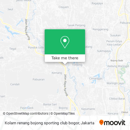 Kolam renang bojong sporting club bogor map