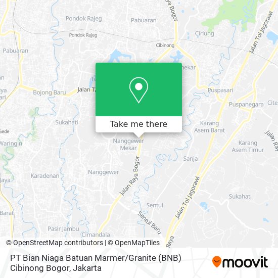 PT Bian Niaga Batuan Marmer / Granite (BNB) Cibinong Bogor map