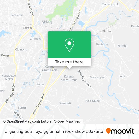 Jl gunung putri raya gg prihatin rock show,,, map