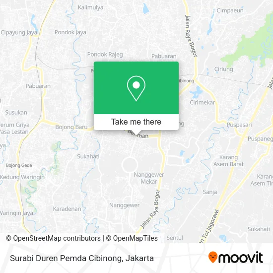 Surabi Duren Pemda Cibinong map