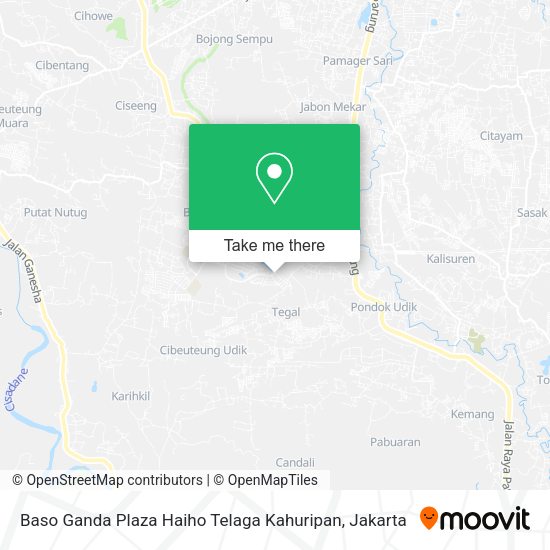 Baso Ganda Plaza Haiho Telaga Kahuripan map