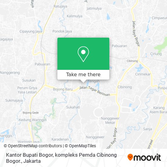 Kantor Bupati Bogor, kompleks Pemda Cibinong Bogor. map