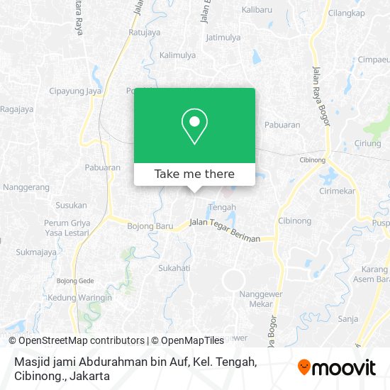 Masjid jami Abdurahman bin Auf, Kel. Tengah, Cibinong. map