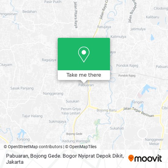 Pabuaran, Bojong Gede. Bogor Nyiprat Depok Dikit map