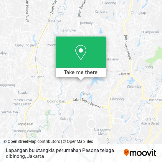 Lapangan bulutangkis perumahan Pesona telaga cibinong map