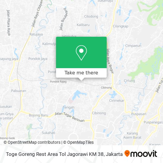 Toge Goreng Rest Area Tol Jagorawi KM 38 map