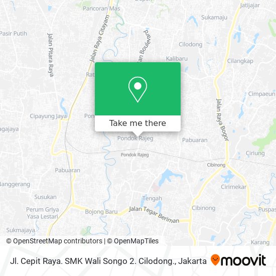 Jl. Cepit Raya. SMK Wali Songo 2. Cilodong. map