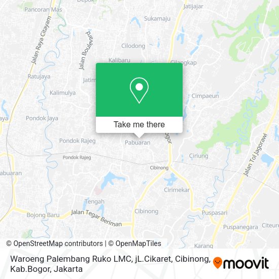 Waroeng Palembang Ruko LMC, jL.Cikaret, Cibinong, Kab.Bogor map