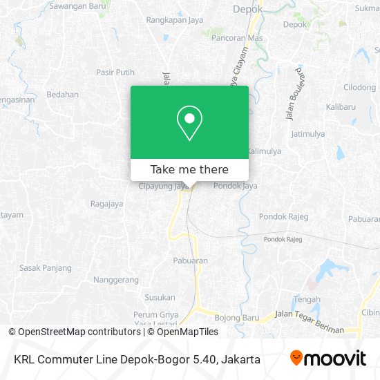 KRL Commuter Line Depok-Bogor 5.40 map