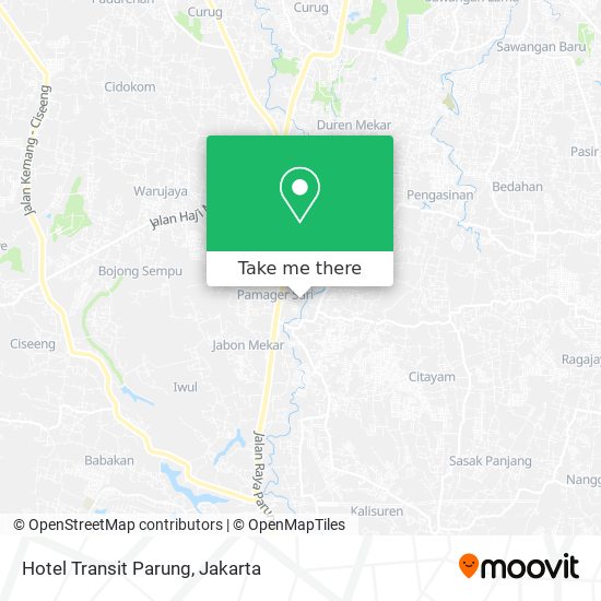 Hotel Transit Parung map