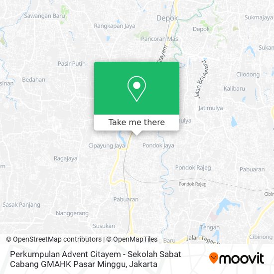 Perkumpulan Advent Citayem - Sekolah Sabat Cabang GMAHK Pasar Minggu map