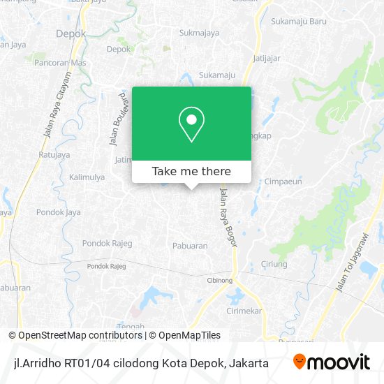 jl.Arridho RT01 / 04 cilodong Kota Depok map