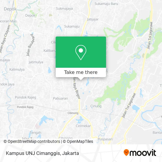 Kampus UNJ Cimanggis map