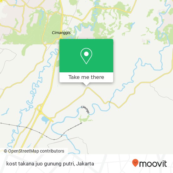 kost takana juo gunung putri map