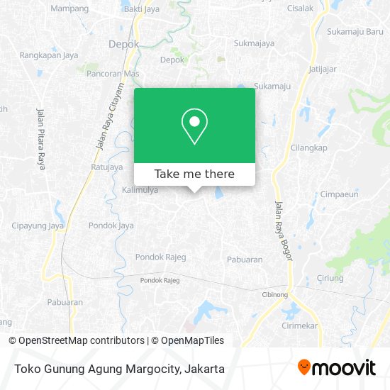 Toko Gunung Agung Margocity map