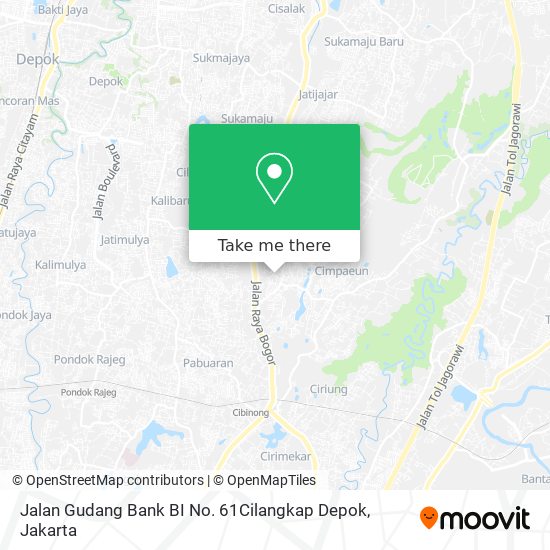 Jalan Gudang Bank BI No. 61Cilangkap Depok map