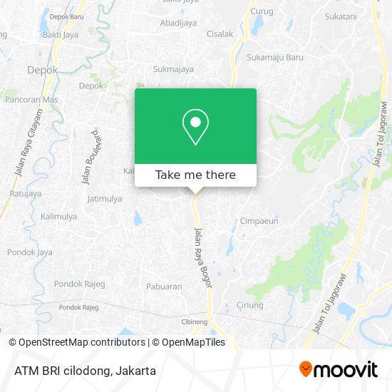 ATM BRI cilodong map