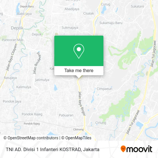 TNI AD. Divisi 1 Infanteri  KOSTRAD map