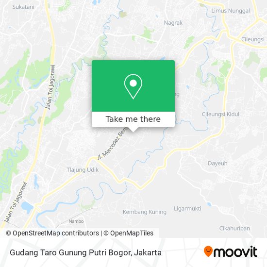 Gudang Taro Gunung Putri Bogor map