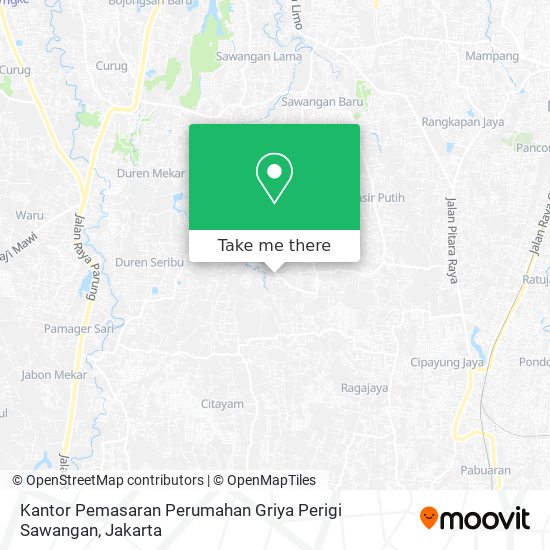 Kantor Pemasaran Perumahan Griya Perigi Sawangan map