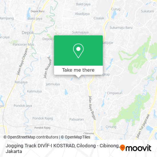 Jogging Track DIVÏF-I KOSTRAD, Cilodong - Cibinong map