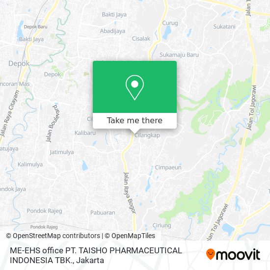 ME-EHS office PT.  TAISHO PHARMACEUTICAL INDONESIA TBK. map