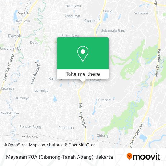Mayasari 70A (Cibinong-Tanah Abang) map