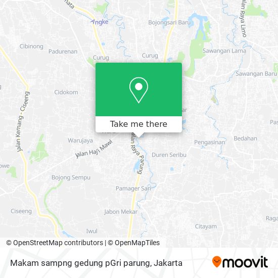 Makam sampng gedung pGri parung map