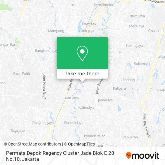 Permata Depok Regency Cluster Jade Blok E 20 No.10 map